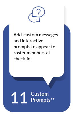 Cloud-in-Hand - Custom Prompts messages and selection appear at check-in