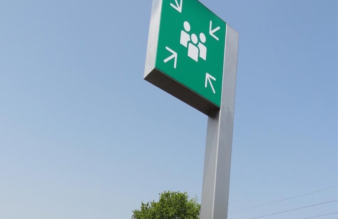 A muster point sign