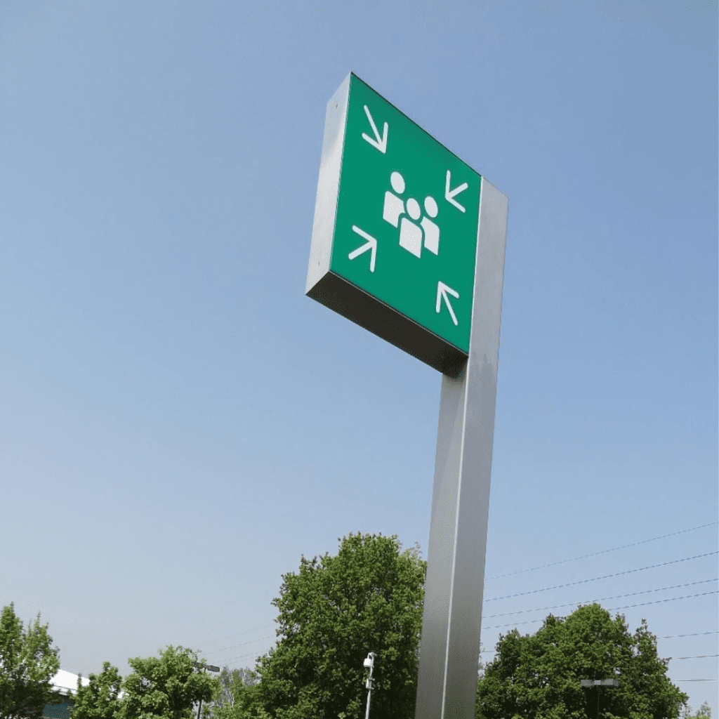 Emergency mustering sign