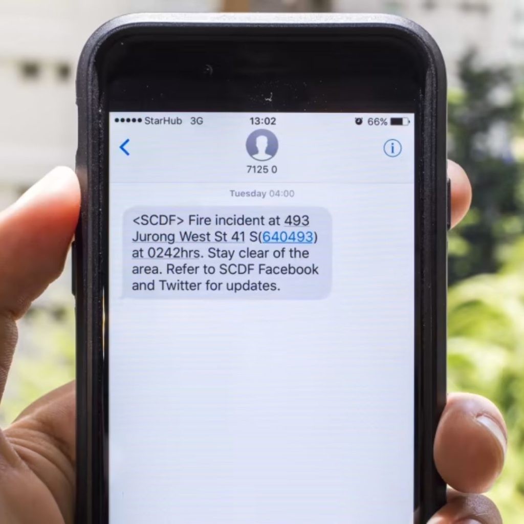 SMS alert message on iphone