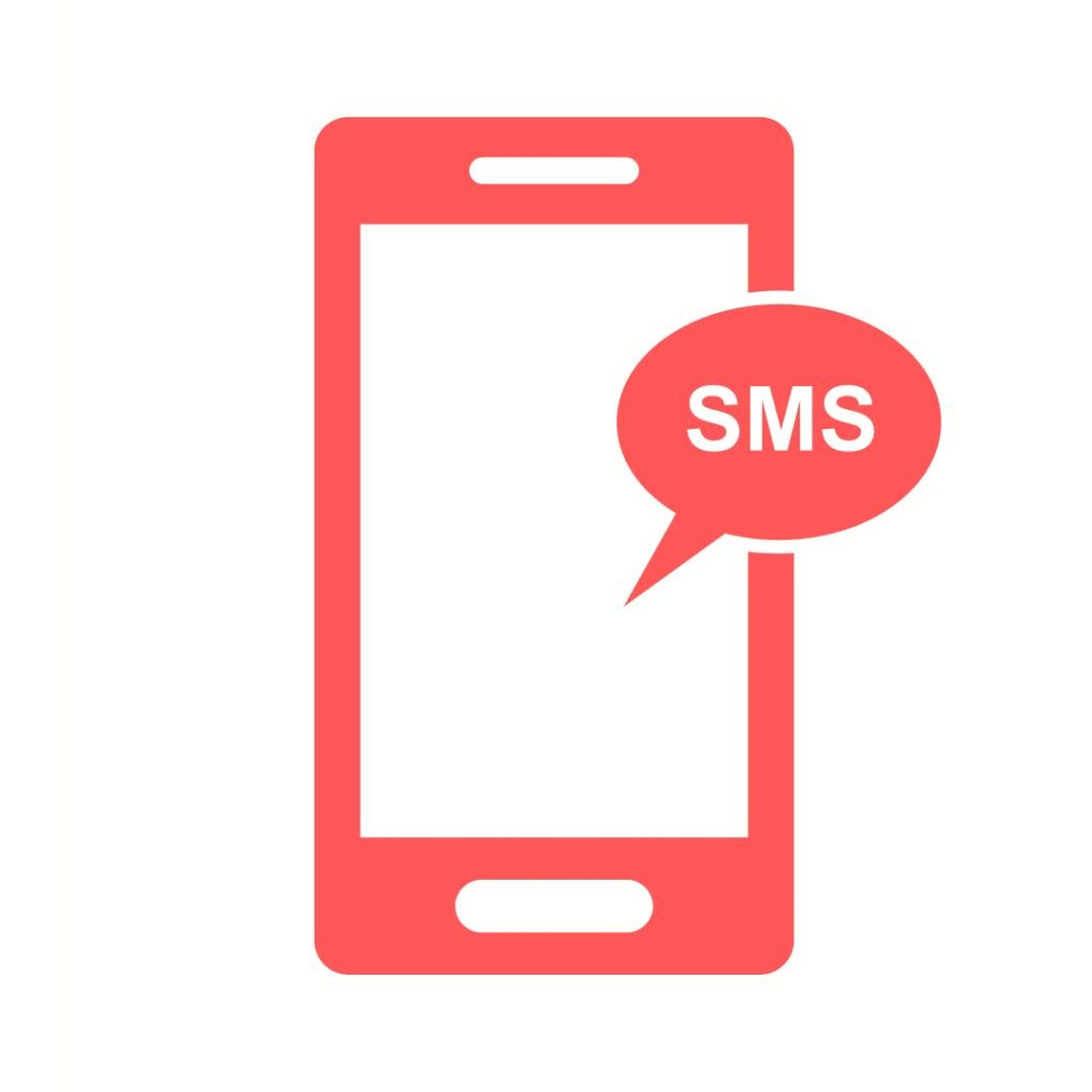 SMS alert on mobile device 