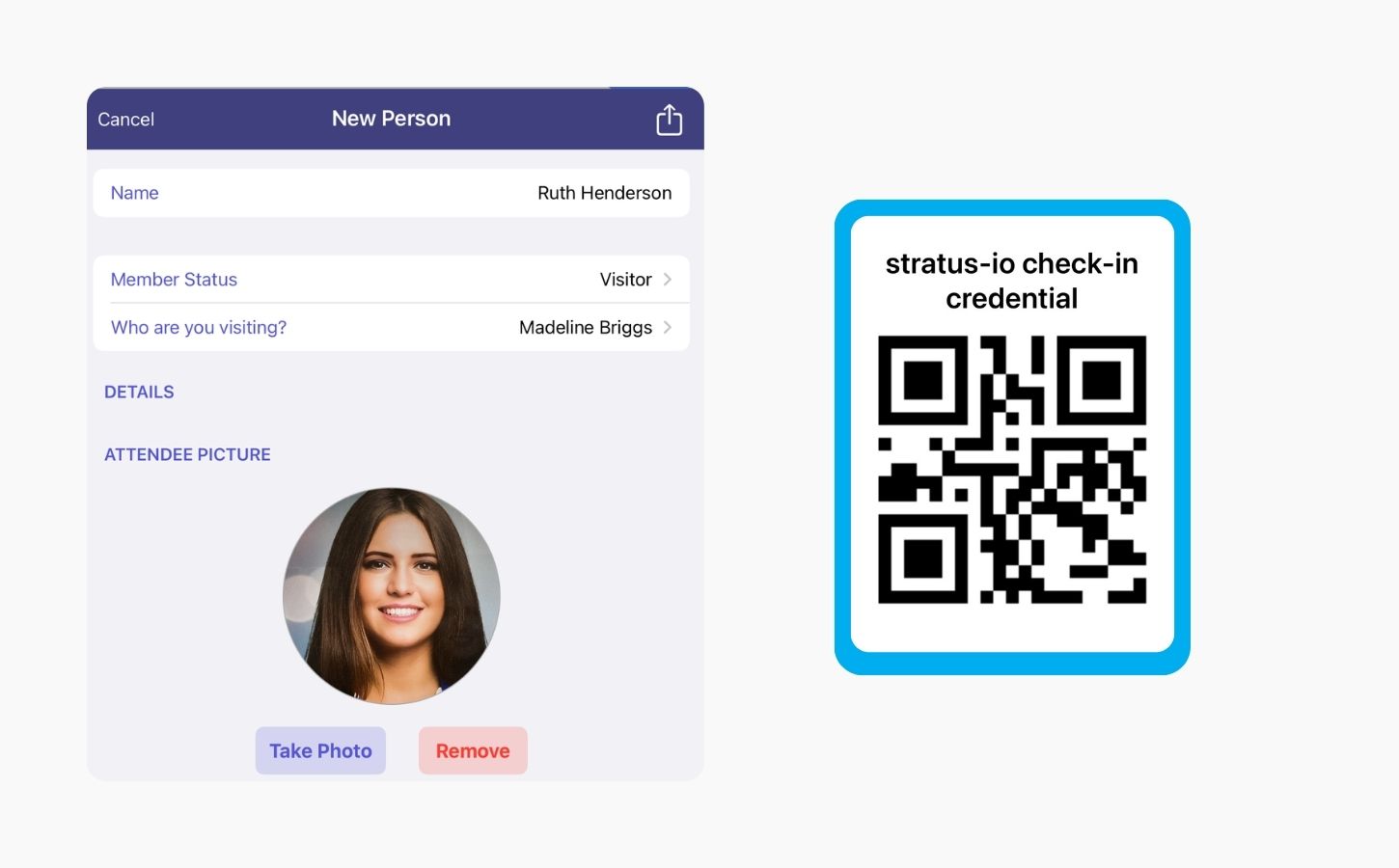 Stratus-io Visitor Check-in Software with QR code and electronic device
