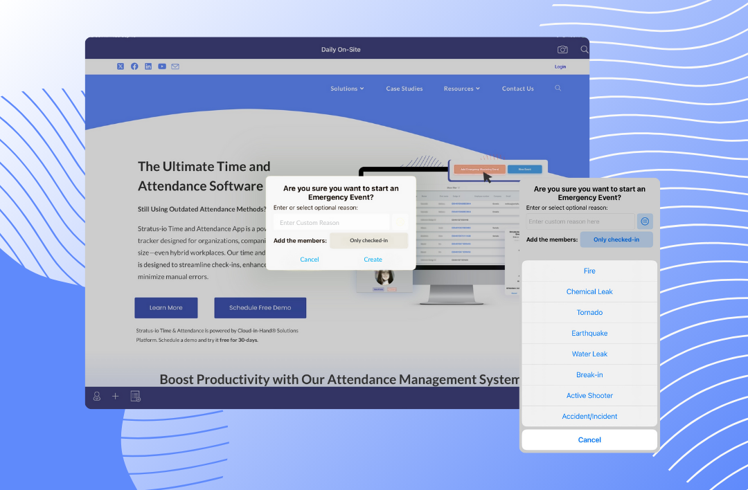 Emergency Event with Stratus-io Visitor Management System