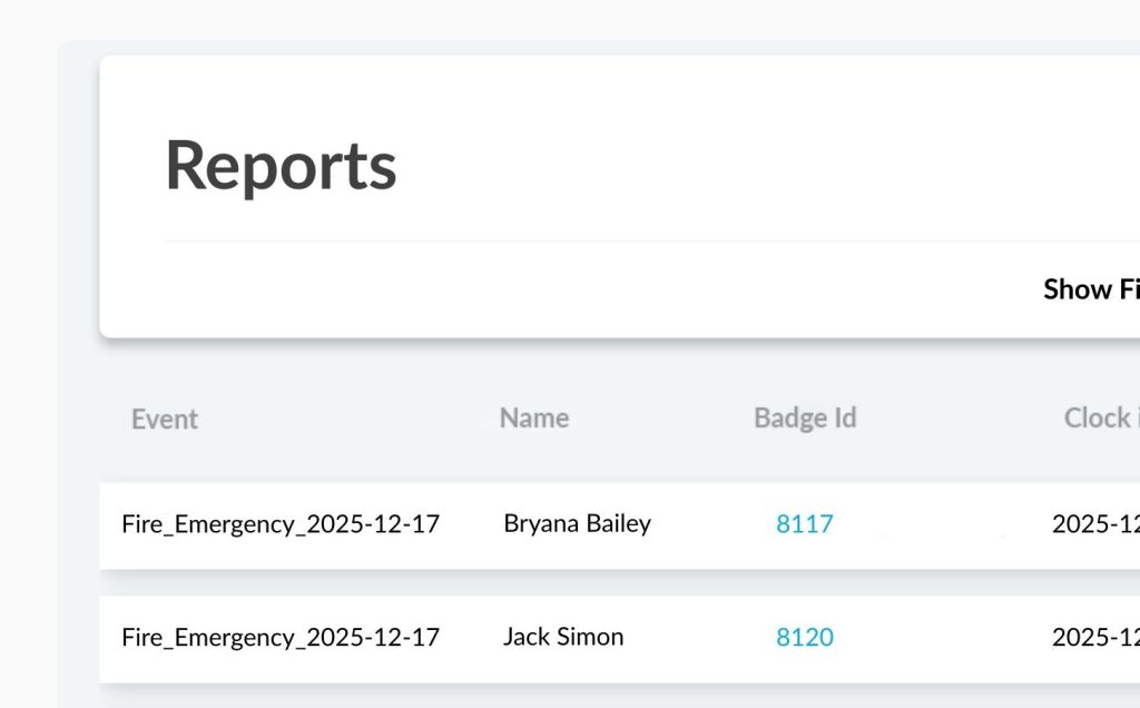 Reports screenshot for Stratus-io Emergency Management Software