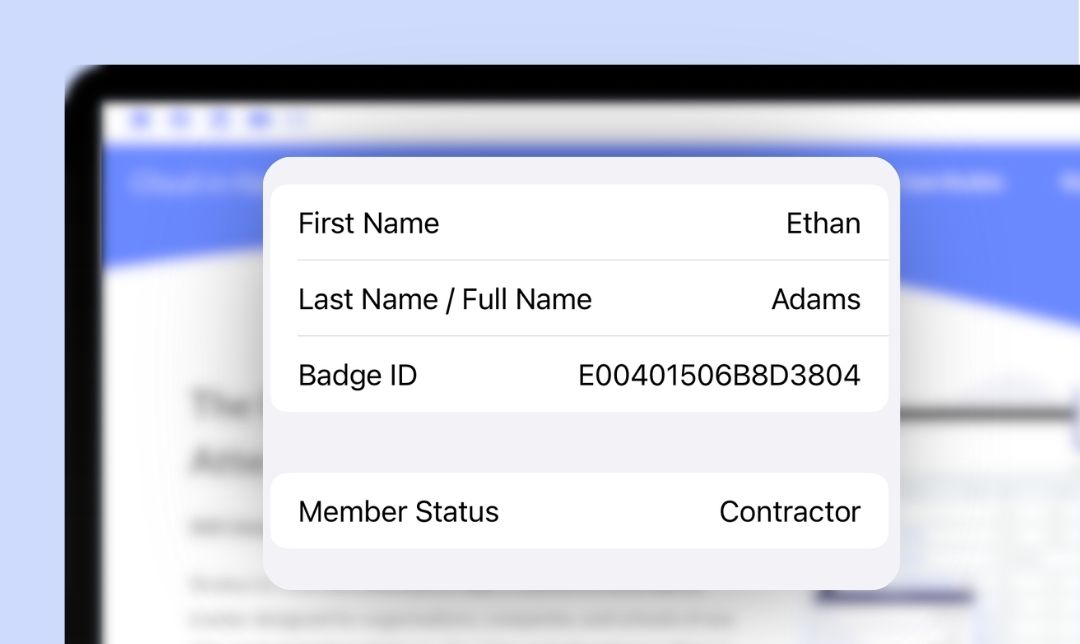 A contractor's personal details are seen through a construction safety software