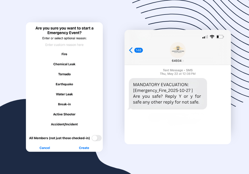 Stratus-io senior resident check-in system used for an emergency