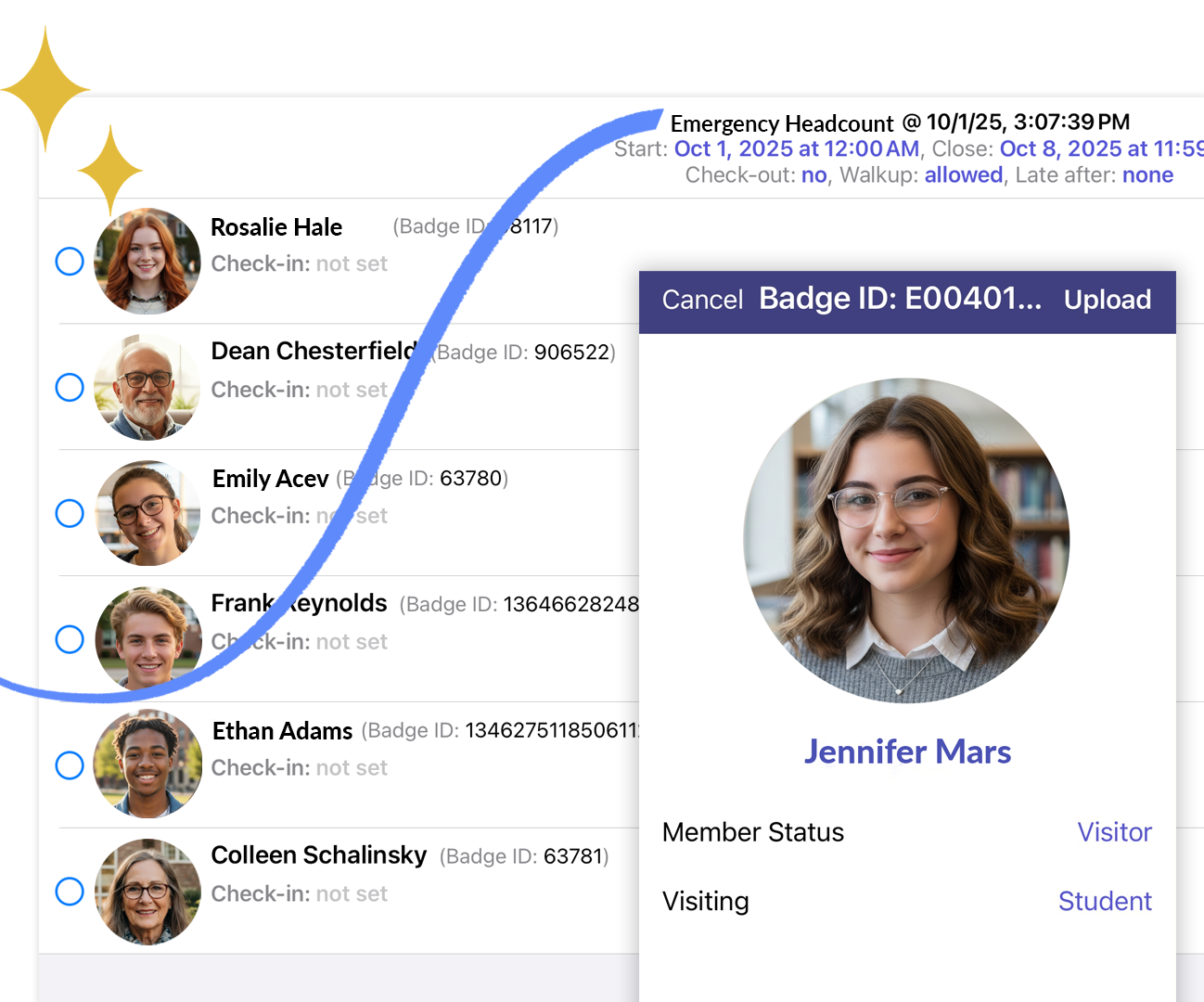 Screenshot of school attendance using Stratus-io School Safety Software
