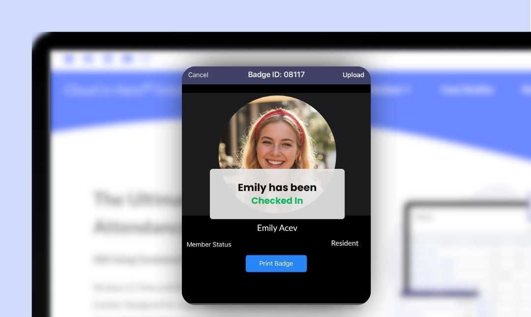 Screenshot of a student checking in using stratus-io school safety software